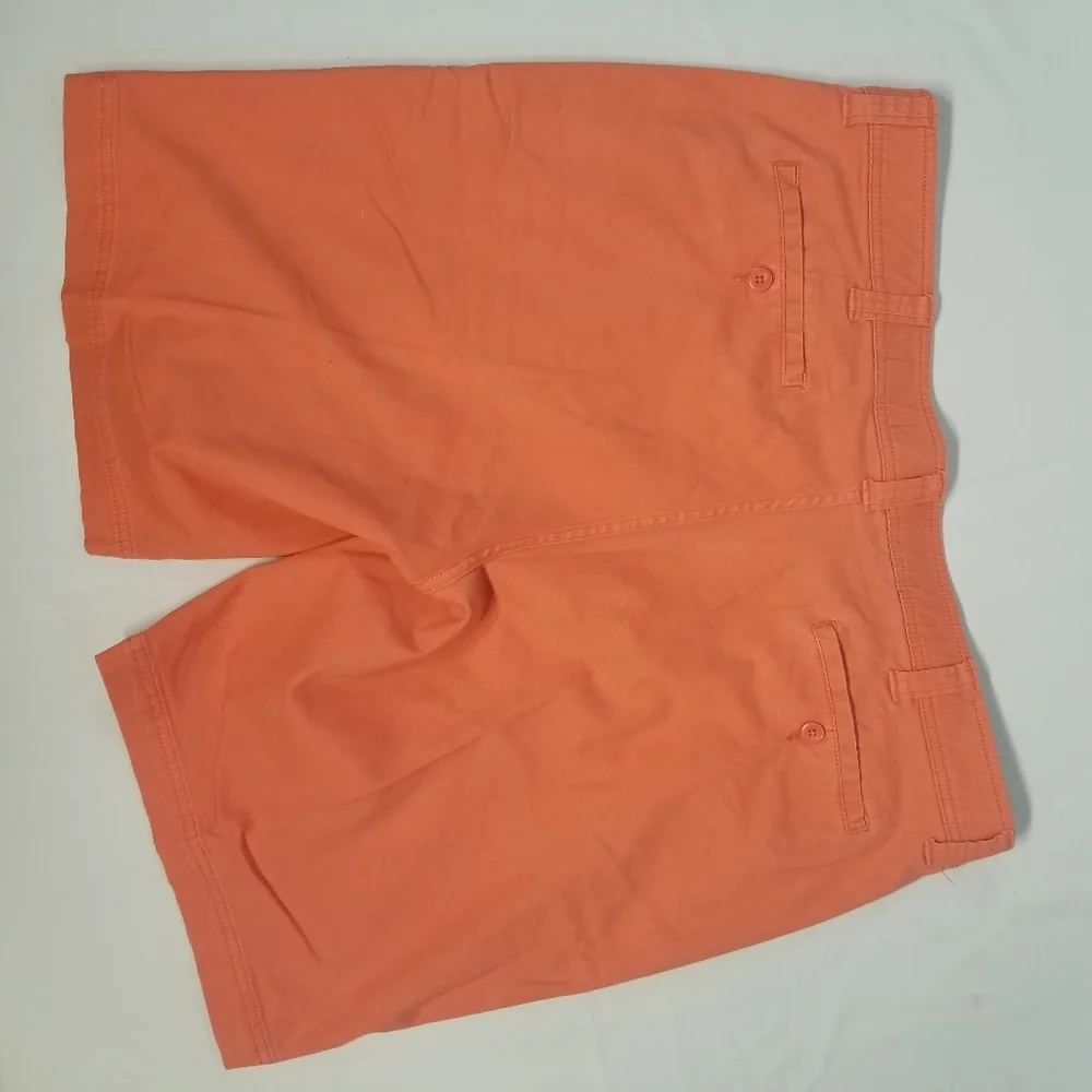 St John's Bay Men Shorts Size 42 Coral Glow Comfort Stretch Flat FrontZipper Fly